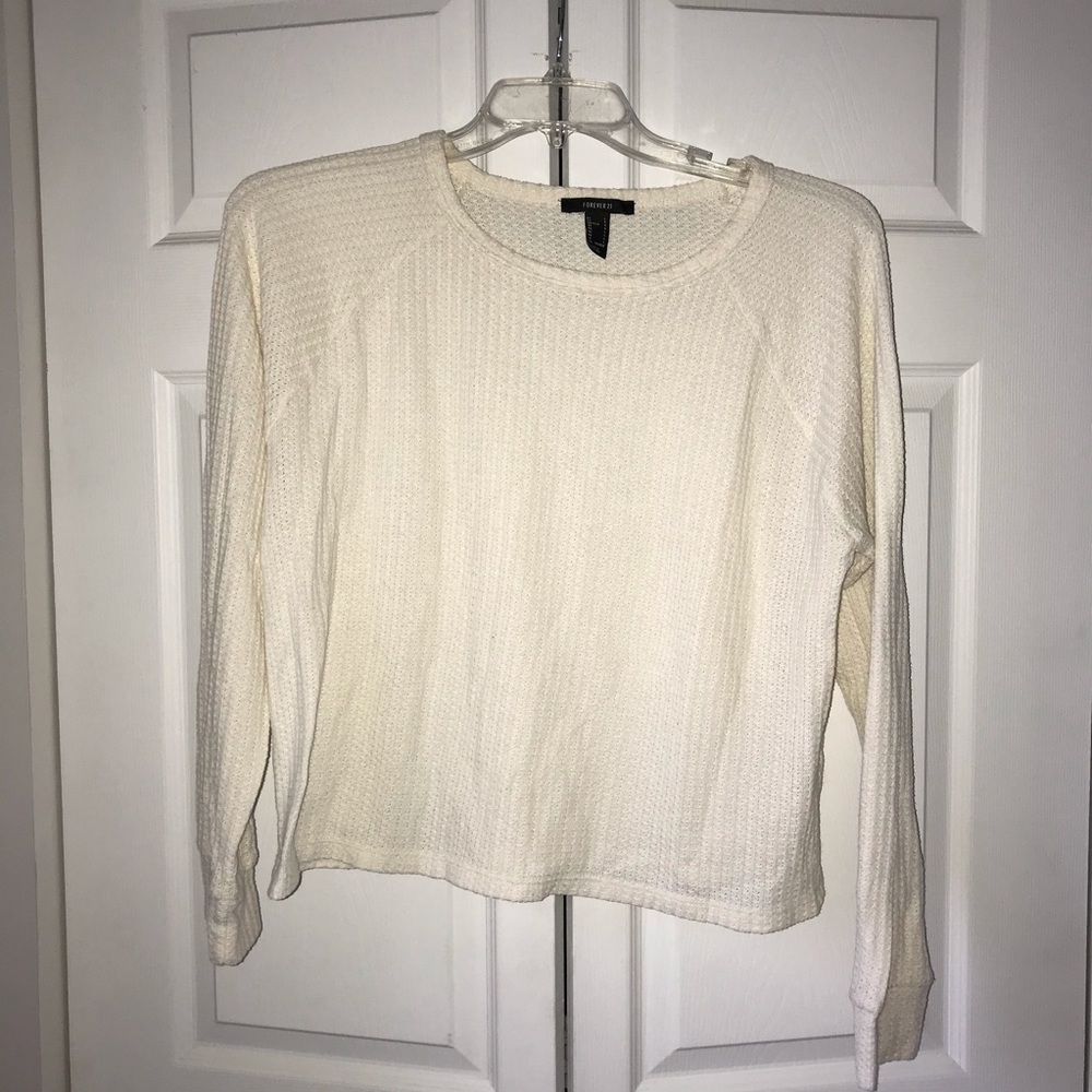 Long Sleeve Waffle-knit Shirt